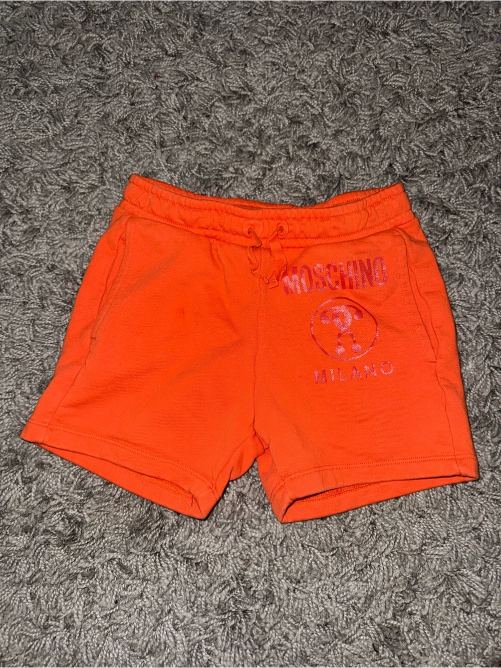Moschino Orange Kids Logo Sweat Shorts